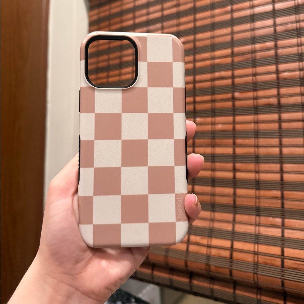 Casetify Checkered Phone Case - Brown and White